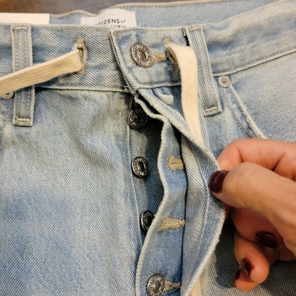 Citizens Of Humanity Brynn Drawstring Denim Shorts Womens 27 Casual Basic Chic - Picture 5 of 11